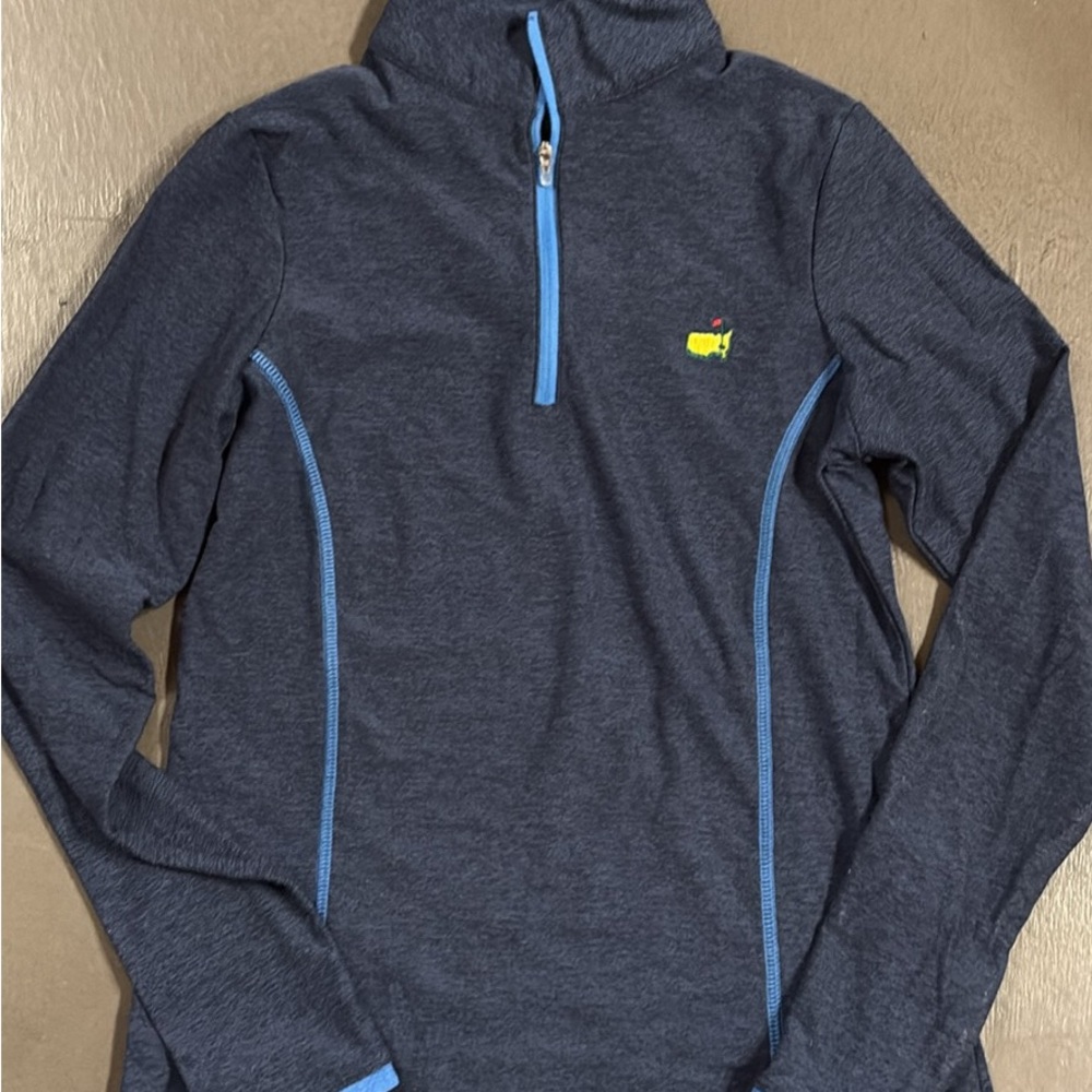 Master's Navy Quarter-Zip Pullover with Light Blue Accents